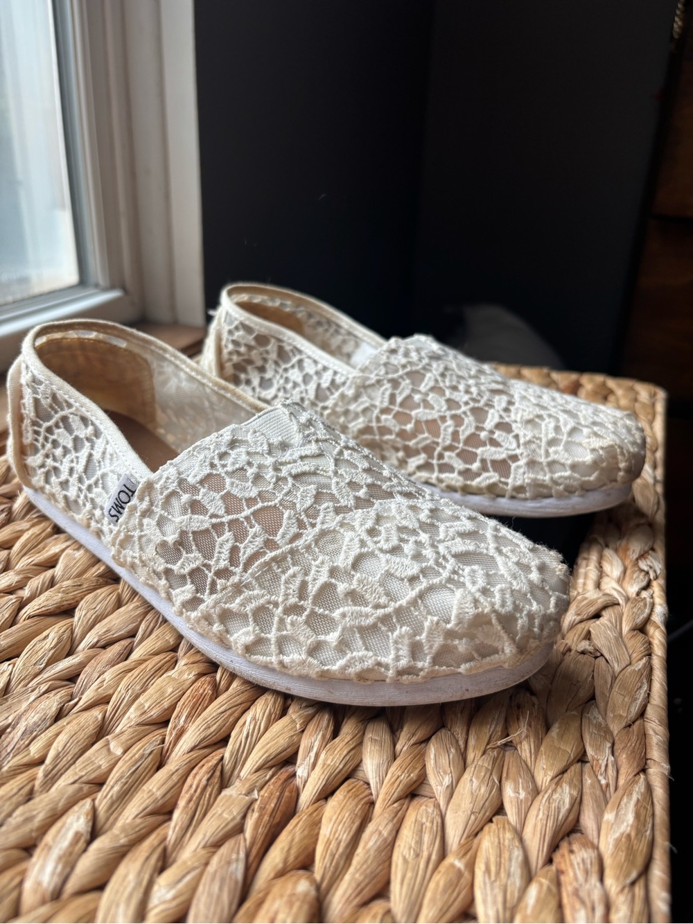 TOMS Women's Crochet Slip-On in Cream